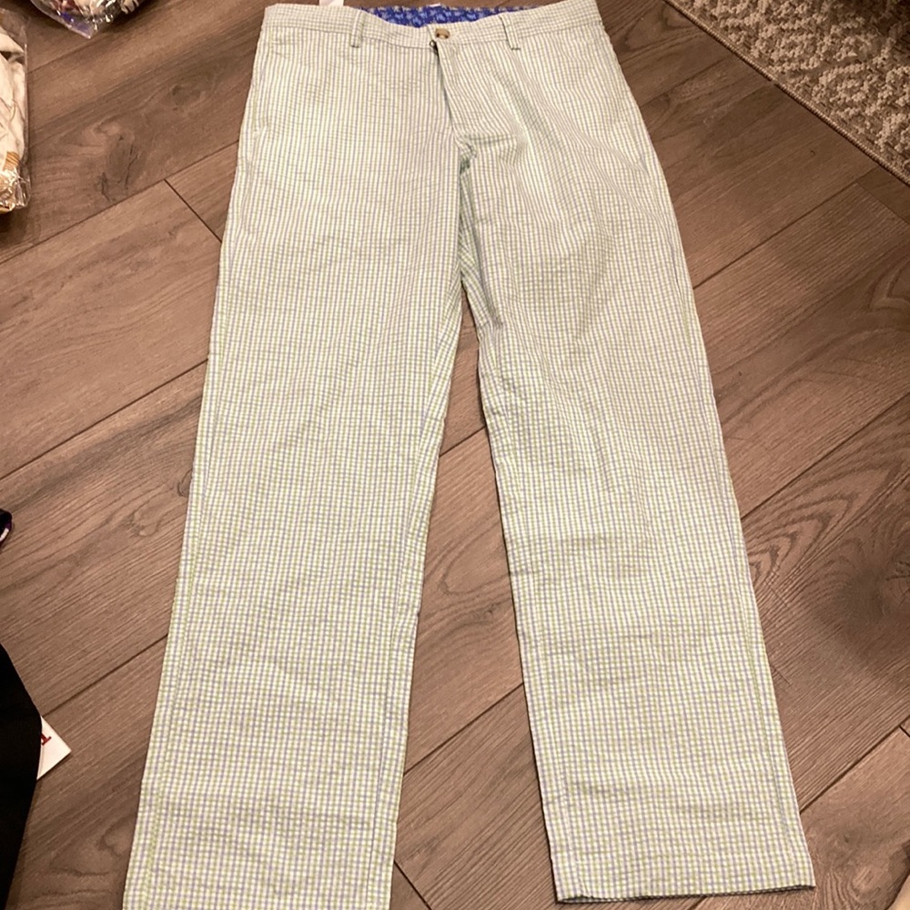 J. Bailey blue and green seersucker castaway pant size 12 NWT